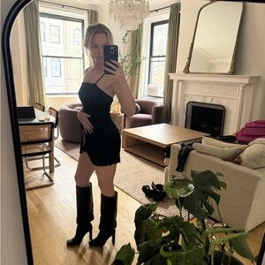 Oh Polly Elegant Black Mini Dress